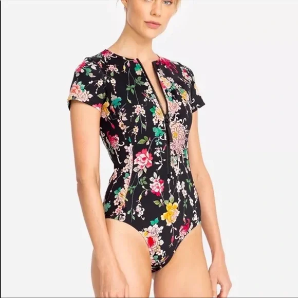 Johnny Was Mono Neoprene One Piece Swimsuit - Picture 2 of 9